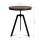 Artiss Adjustable Industrial Bar Table 67-86CM, Round Elm Wood Top, Steel Frame, Dark Brown/Black, Durable Design