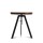 Artiss Adjustable Industrial Bar Table 67-86CM, Round Elm Wood Top, Steel Frame, Dark Brown/Black, Durable Design