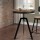 Artiss Adjustable Industrial Bar Table 67-86CM, Round Elm Wood Top, Steel Frame, Dark Brown/Black, Durable Design