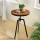 Artiss Adjustable Industrial Bar Table 67-86CM, Round Elm Wood Top, Steel Frame, Dark Brown/Black, Durable Design