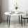 Artiss Dining Table, Round Marble Effect, 110cm, White, Modern Design, Sturdy Metal Legs, Easy Assembly