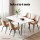 Artiss 1.5M Dining Table Marble Effect, Seats 4-6, Thick MDF Top, Metal Legs, White Black, Modern Kitchen Furniture