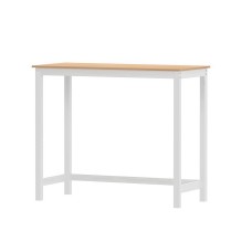 Artiss Ari Bar Table, Solid Pine Wood, 108CM, Pine & White, Rectangular, Sturdy Design, Home & Pub Use
