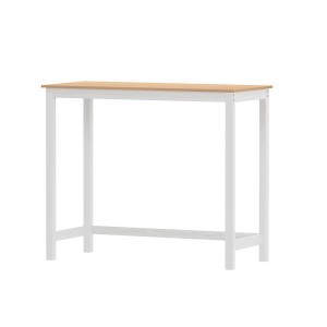 Artiss Ari Bar Table, Solid Pine Wood, 108CM, Pine & White, Rectangular, Sturdy Design, Home & Pub Use