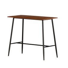 Artiss Halle Bar Table, Particleboard & Steel, 120CM, Oak & Black, Rectangular, Elegant Design, 120kg Capacity