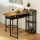 Artiss Industrial Bar Table 140cm Extendable, Wine Rack, Cup Holder, Walnut MDF Top, Metal Frame, Space-Saving Design