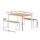 Artiss 3PCS Dining Table & Benches Set - Particle Board & Metal, 110x70cm, Natural/White, High Weight Capacity