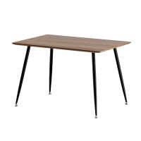 Artiss Caleb 4-Seater Dining Table - 120CM Rectangular Wood Grain Top, Industrial-Style Steel Legs, Easy Assembly