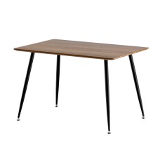 Artiss Caleb 4-Seater Dining Table - 120CM Rectangular Wood Grain Top, Industrial-Style Steel Legs, Easy Assembly