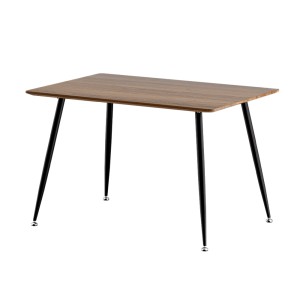 Artiss Caleb 4-Seater Dining Table - 120CM Rectangular Wood Grain Top, Industrial-Style Steel Legs, Easy Assembly