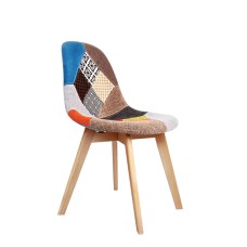 Artiss Set of 2 Retro Eiffel DSW Dining Chairs - Fabric Upholstery, Beech Wood Legs, 46x42x75cm - Home & Café Use