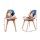 Artiss Set of 2 Retro Eiffel DSW Dining Chairs - Fabric Upholstery, Beech Wood Legs, 46x42x75cm - Home & Café Use