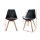 Artiss Set of 4 Black Leather DSW Replica Dining Chairs with PU Leather Seat and Beech Wood Legs, Eiffel Style