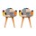 Artiss Dining Chairs Set of 2 Retro DAW Replica, Fabric Upholstered, Beech Wood Legs, 49x42x84cm, Mid Century Style