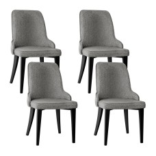 Artiss Dining Chairs Set of 4 Grey Linen Fabric, High Back, Thick Cushioned Seat, Steel Legs, 46x57x90cm Artiss Dining Chairs Set of 4 Grey Linen Fabric, High Back, Thick Cushioned Seat, Steel Legs, 46x57x90cm