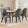 Artiss Dining Chairs Set of 4 Grey Linen Fabric, High Back, Thick Cushioned Seat, Steel Legs, 46x57x90cm