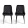 Artiss 2x Retro Dining Chairs, Black PU Leather, Diamond Tufted, Ergonomic Design, Sturdy Metal Legs, 40x40x88cm