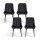 Artiss Retro PU Leather Dining Chairs Set of 4 - Black, Diamond Tufted, Metal Legs, Ergonomic Design, 40x40x88cm
