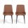Artiss 2x Retro Dining Chairs, PU Leather, Diamond Tufted, Ergonomic Design, Metal Legs, 40x40x88cm, Brown