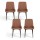 Artiss 4x Brown Retro Dining Chairs - PU Leather, Ergonomic Design, Metal Legs, 40x40x88cm - Kitchen, Cafe, Lounge