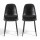 Artiss Set of 2 Retro Dining Chairs, Black PU Leather, Ergonomic Design, Metal Legs, 40x45x86cm – Stylish & Durable