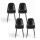 Artiss 4x Retro PU Leather Dining Chairs - Black, Ergonomic, Metal Legs, 40x45x86cm, Easy Assembly, Comfy Padding