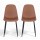 Artiss 2x Retro Dining Chairs Brown - PU Leather, Ergonomic Design, Metal Legs, 40x45x86cm, Perfect for Kitchen & Cafe