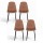 Artiss 4x Retro PU Leather Dining Chairs - Brown, Ergonomic, Sturdy Metal Legs, 40x45x86cm for Kitchen & Home Office