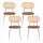 Artiss 4x Brown Dining Chairs - PU Leather Seat, Rattan Backrest, Metal Legs, 49x50x83cm, Retro Style, Easy Assembly