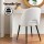 Artiss Set of 2 Boucle Sherpa Dining Chairs, White, Modern Curved Back, Metal Legs, 47x46x81cm, 150kg Capacity