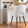 1 Set of 4 Artiss Boucle Sherpa Dining Chairs, Modern White Accent, Curved Back, Steel Legs, 47x46x81cm, 150kg
