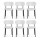 Artiss Set of 6 Sherpa Boucle Dining Chairs White Upholstered Curvy Backrest Thick Padded Seats Metal Legs