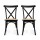 Artiss 2x Dining Chairs - Rattan Seat, Rubber Wood Frame, Black Finish, Ergonomic & Sturdy X-Shape Support, 88cm Height