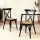 Artiss 2x Dining Chairs - Rattan Seat, Rubber Wood Frame, Black Finish, Ergonomic & Sturdy X-Shape Support, 88cm Height