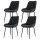 Artiss 4x Retro Dining Chairs - Black PU Leather, Ergonomic Design, Metal Legs, 50x50x82cm, Easy Assembly & Maintenance