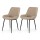 Artiss Retro PU Leather Dining Chairs Set of 2 - Khaki, Channel-Tufted with Ergonomic Support and Sturdy Metal Legs