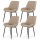 Artiss Retro Khaki PU Leather Dining Chairs Set of 4 - Channel Tufted, Ergonomic Design, Metal Legs, 82cm Height