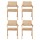 Artiss Set of 4 Dining Chairs - Natural Rubber Wood Frame, Rattan Seat, Ergonomic Design, 120kg Capacity, Easy Assembly