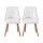 Artiss Set of 4 White Dining Chairs, PU Leather, Diamond Tufted, Padded Seat, Beech Wood Legs, 150kg Capacity