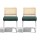 Artiss Set of 2 Velvet Rattan Dining Chairs, Cantilever Stainless Steel Frame, Green, 47x46x77cm, Modern Chic Design