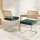 Artiss Set of 2 Velvet Rattan Dining Chairs, Cantilever Stainless Steel Frame, Green, 47x46x77cm, Modern Chic Design