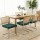 Artiss Set of 4 Green Velvet Rattan Dining Chairs – Cantilever Design, Stainless Steel Frame, Comfy Foam, Easy Assembly