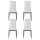 Artiss Astra Dining Chairs Set of 4, White Leather Look, Channel Tufted, Waterproof, Metal Legs, 39x43x95cm