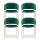 Artiss Dalia Set of 4 Velvet Dining Chairs - Green, Metal Frame, Plush Cushions, 150KG Capacity, 77.5cm Height