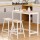 Artiss Solid Wood Bar Table & Stool Set - Pine & White, 3-Piece Dining Desk with Smooth Finish & Anti-Slip Protectors