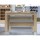 Artiss NATU 90cm Oak Dining Bench - Upholstered Seat, Sturdy 15mm Particle Board, Faux Linen, Natural Wood Grain Finish