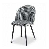 Artiss Houndstooth Linen Dining Chairs Set of 2 - Modern Design with Solid Metal Legs, 150kg Capacity, Anti-Slip Feature