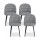 Artiss Set of 4 Houndstooth Linen Dining Chairs - Modern Comfort, Solid Metal Legs, Anti-Slip Design, Easy Assembly