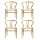 Artiss Wishbone Dining Chairs Set of 4 Wooden Rubberwood Frame Rattan Seat Ergonomic Backrest 120kg Natural