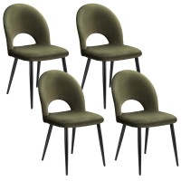Artiss Loren Green Velvet Dining Chairs Set of 4 - Stylish Plywood Frame, Metal Legs, 81cm Height, 150kg Capacity